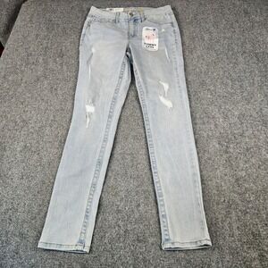 $69 Seven7 Tummy Less High Rise Skinny Jeans Amsterdam LightWash Distressed 8NEW